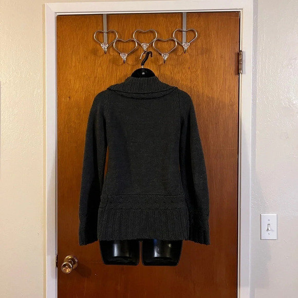 Pink Rose Women’s Cable Knit Cardigan Sweater, Dark Gray, Size Small Cozy Winter - Picture 12 of 16